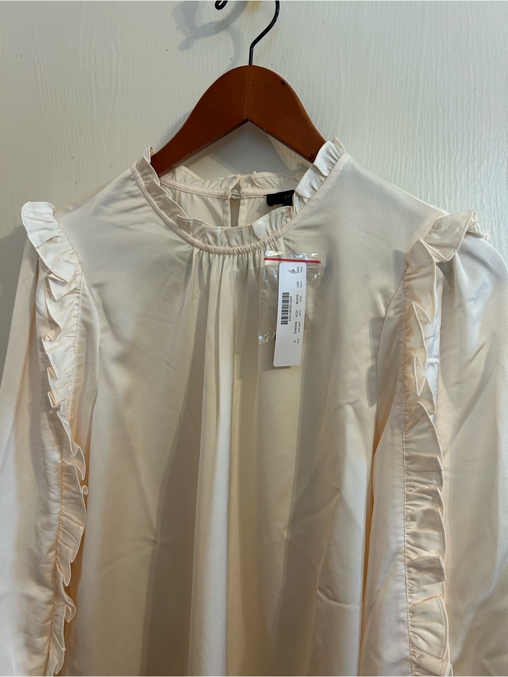 J. Crew Cream Ruffle-Trim Blouse - Picture 5 of 5